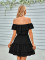 Casual Off Shoulder Ruffle Solid Dress
