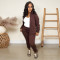 Autumn and winter plush sweater suit collar casual sports suit two-piece set