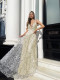 Sexy sequin V-neck banquet bridesmaid dress
