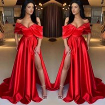 Raglan Sleeves Dress Slim Long Dress