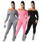 Knit fried dough twist Stripe Sweater Jumpsuit