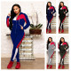 Fashion patchwork casual sports suit