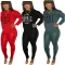 Large pearl decorated long sleeved trousers suit