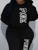 Best of Brevity Alphabet Print Two Piece Hooded Set