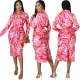 Sexy fashion digital print V-neck dress