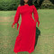 Cotton long sleeved knotted cuffs dress