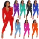 Women's solid color suit sports two-piece set