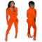 Women's solid color suit sports two-piece set