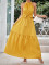 Casual neck hanging solid color waist closing dress