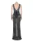 Sexy v-neck perspective slim fitting hot drill dress