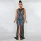 Oversize mesh hot drilling sexy tight evening dress