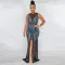 Oversize mesh hot drilling sexy tight evening dress