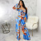 Sexy printed off the cuff jumpsuit
