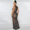 Oversize mesh hot drilling sexy tight evening dress