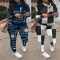 Sexy casual fashion large print sweater suit