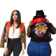 Riveted leather printed fashionable coat