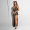 Sexy v-neck perspective slim fitting hot drill dress