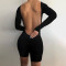 Solid sexy backless jumpsuit