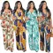 Oversized printed V-neck strap sexy jumpsuit