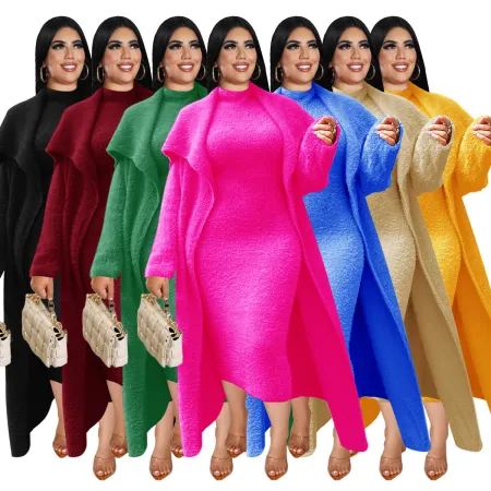Oversize fashionable loose long cardigan suit