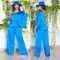Bat Sleeves Draping Wide Leg Jumpsuit
