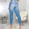 Sexy Slim Fit Elastic Fringe Jeans