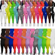 Two piece embroidered hoodie suit