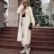 Hooded cardigan sweater fried dough twist knit