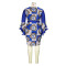 PRINTED FLARE SLEEVE OVERSIZED DRESS