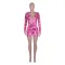 Threaded household wear V-neck printed jumpsuit