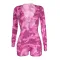 Threaded household wear V-neck printed jumpsuit