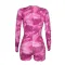 Threaded household wear V-neck printed jumpsuit