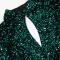 European and American sexy fashion backless hollow out evening sequins long sleeve dress