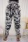 Casual sports camouflage printed high waist trousers