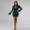 European and American sexy fashion backless hollow out evening sequins long sleeve dress