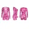 Threaded household wear V-neck printed jumpsuit