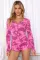 Threaded household wear V-neck printed jumpsuit