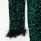 European and American sexy fashion backless hollow out evening sequins long sleeve dress