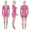 Threaded household wear V-neck printed jumpsuit