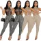 Sleeveless knitting thread perspective jumpsuit