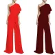 Sexy Sleeveless Slant Shoulder Wide Leg Pants