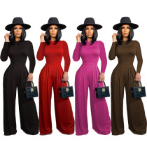 Fashion jumpsuit+wide leg pants suit