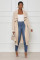 New European and American women's casual solid color long knitted cardigan coat
