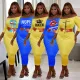 Off shoulder oversize dress Spring and Autumn LOGO solid color pullover medium sleeve long skirt women