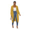New European and American women's casual solid color long knitted cardigan coat