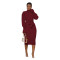 European and American women's pure color high neck knitted lace dress