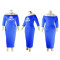 Off shoulder oversize dress Spring and Autumn LOGO solid color pullover medium sleeve long skirt women