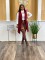 European and American women's casual color contrast cardigan hand knitted coat