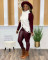 New European and American women's casual knitting high neck color contrast sweater