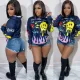 Oversize printed hoodie with pocket